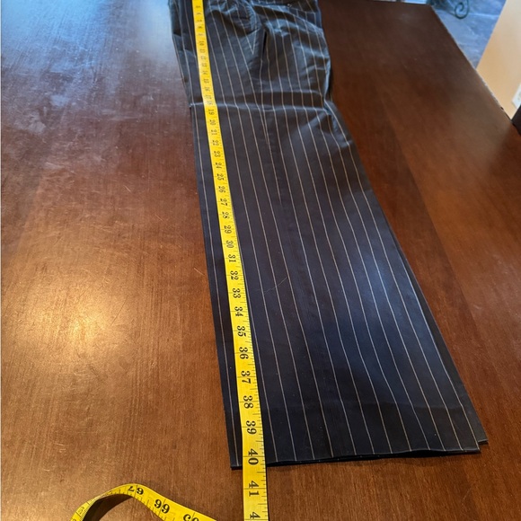 GUC DOLCE & GABBANA PINSTRIPE BUSINESS PANT SUIT BLACK TAN STRIPE SIZE 48 - Picture 8 of 12